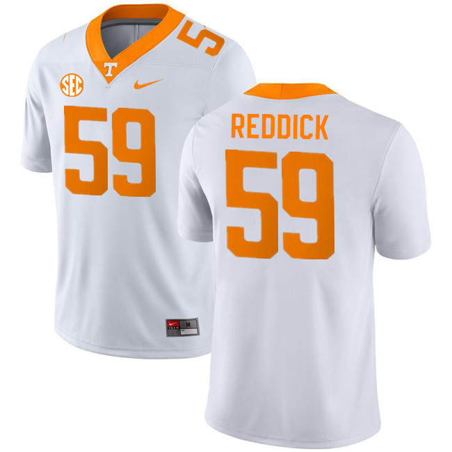 Men #59 Masai Reddick Tennessee Volunteers College Football Jerseys Stitched-White